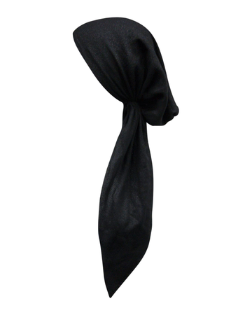 Revaz HS408A Black Shimmer Adjustable Pre-Tied Bandanna with Velvet Grip myselflingerie.com